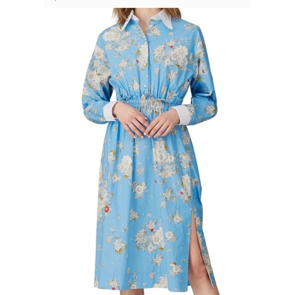 No. 21 Dress Womens 46 10US Blue Floral Fantasia Smocked‎ Waist Midi Cottagecore